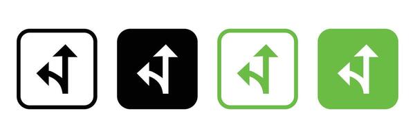 Two way direction arrows icons. Road way arrow icon set. Two way arrows symbol isolated on white. arrows symbol illustration. eps 10 vector