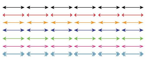 Arrows set. Modern simple arrows different colour isolated on white background. Set different arrows or web design. Pointer direction, isolated illustration. vector