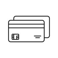 Debit card icons. Credit card icon isolated on white background. Debit or credit card line icon illustration website verification. Simple illustration. vector