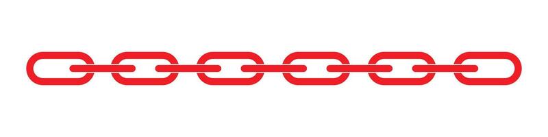 Chain icon. Chain sign icon in flat style. Simple style isolated chain icon illustrations. Red chain icons on white background. Chain signs or symbols. vector
