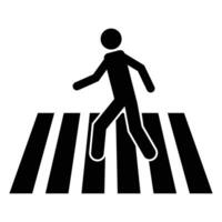 Crosswalk icon. Pedestrians traffic road sign for website or mobile app design. Street crossing symbol sign isolated on white background. For graphic and web design. Simple illustration. vector