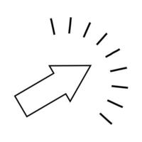 Arrow icon. Stock arrow cursor isolated on white background. Computer mouse neon websites black arrow icons. Simple illustration. Eps 10 vector