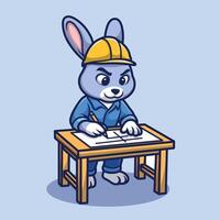 Focused Rabbit Architect vector