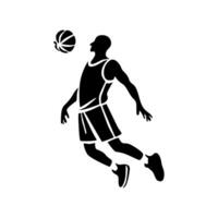 Basketball in Black Silhouette Style vector