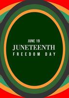 Juneteenth Freedom Day on June 19. Poster design templates colorful circle ornaments for greetings, ads, motion vector