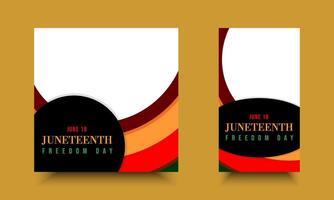 Juneteenth Freedom Day on June 19. Social Media design templates colorful circle ornaments for greetings, ads, motion vector