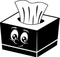 Cute tissue box with smiling face and playful expression, perfect for any room decor vector