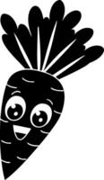 Cute cartoon radish character with happy expression and leafy top vector