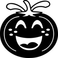 Happy tomato character with smiling face and cheerful expression vector