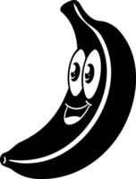 Happy banana character with big eyes and smile, perfect for playful designs vector