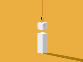 Inspiration, Ambition, Business people building blocks higher vector