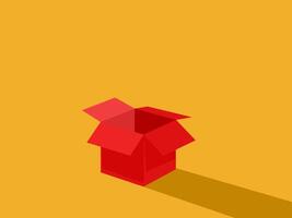 Think outside the box, the open red box vector