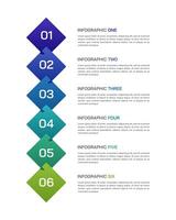 6 Steps Vertical Timeline Infographic to success. Presentation, Banner, Plan and Strategy. vector