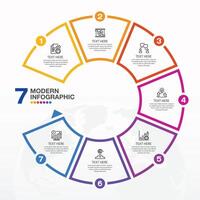 Infographic design with circle for business template. 7 steps. vector