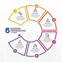 Infographic design with circle for business template. 6 steps. vector