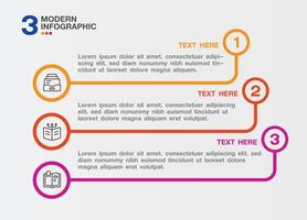 Template infographic 3 process for presentation. vector