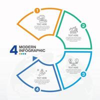 Infographic template with 4 steps. vector