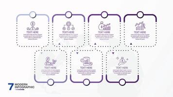 Basic infographic template with 7 steps, process or options, process chart, Used for process diagram, presentations. vector