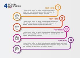 Template infographic 4 process for presentation. vector