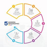 Infographic template with 5 steps. vector