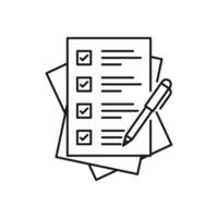 To do list icon in flat style. Document checklist illustration on white isolated background. Notepad check mark business concept. vector