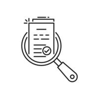 review thin line icon like assesment or audit. stroke trend modern paperwork logotype graphic linear design isolated on white. concept of analyze project or market regulatory or bank statement list vector