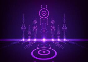Technology futuristic circuit board background with robotics, machine learning, data, future, digital, network. vector