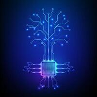 Abstract AI motherboard technology and future design for futuristic data network background electronic. vector
