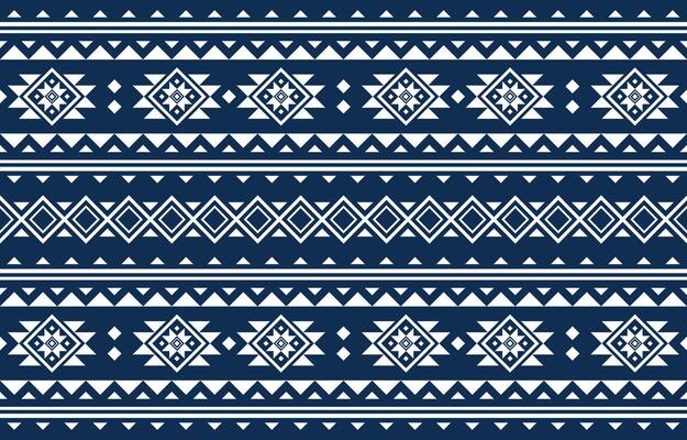 Native pattern. Embroidery ethnic fabric abstract concept. Design for ikat motif ornament white and blue.