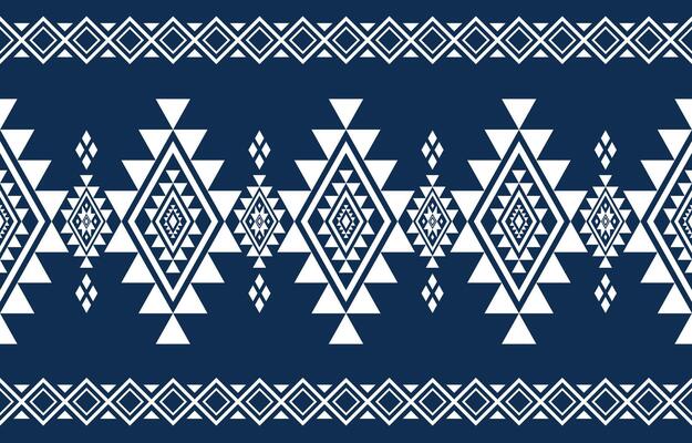 Native pattern. Embroidery ethnic fabric abstract white and blue background concept. Design for handcraft ikat motif ornament.