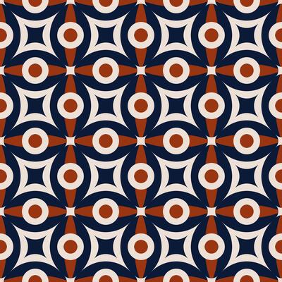 Colorful abstract geometric pattern. Retro abstract geometric shape on square grid seamless pattern. Abstract geometric pattern use for fabric, textile, home decoration elements, upholstery.