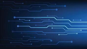 abstract technology background. circuit board with blue lighting vector
