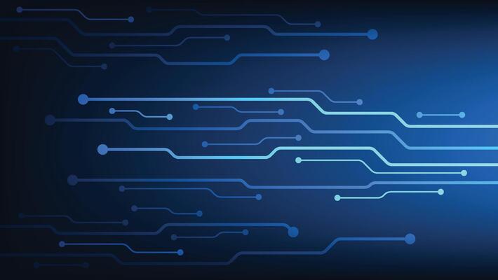 abstract technology background. circuit board with blue lighting