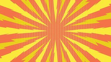 abstract festive yellow and orange color cartoon background with sunburst and dots vector