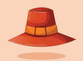 A red hat with a belt on it vector
