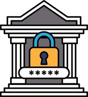 A building with a large lock on it vector