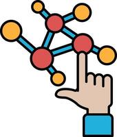 A hand pointing at a molecule vector