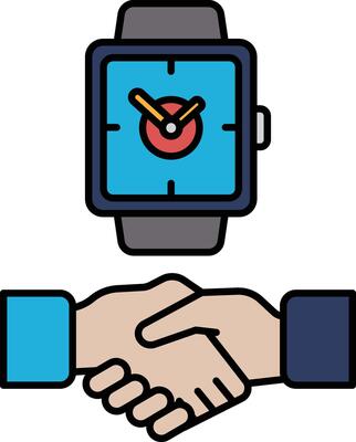 A watch is shown with the hands on the numbers 3 and 9