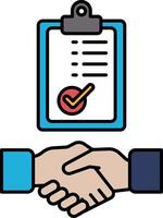 A blue clipboard with a red check mark on it vector