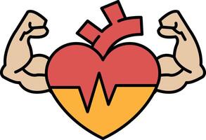 A cartoon of a man with a heart and the word heart on it vector
