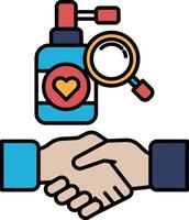 A bottle of hand sanitizer with a heart on it is being offered to someone vector