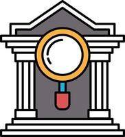 A building with a magnifying glass on top of it vector