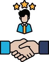A man is shaking hands with another man vector