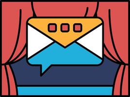 A cartoon of an envelope with a speech bubble on it vector