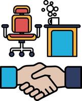 A hand shaking another hand in a business setting vector