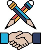 Two hands shaking, symbolizing a handshake vector