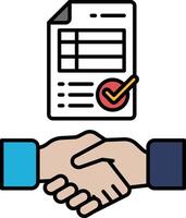 A hand shaking a piece of paper with a check mark on it vector