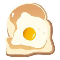 sandwich with fried egg isolated on white background vector