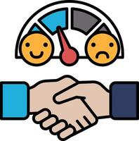 A smiling face is shown next to a frowning face vector