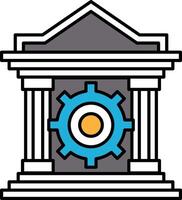 A building with a large gear on it vector